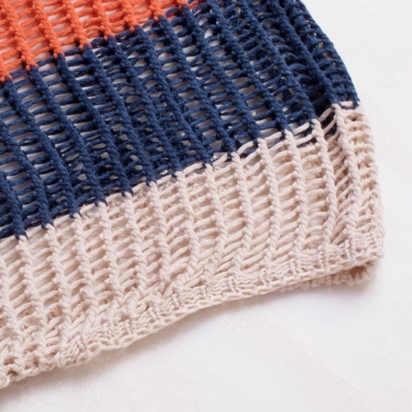 Multi color crochet fringe bathing suit cover S M L - Picture 5 of 8